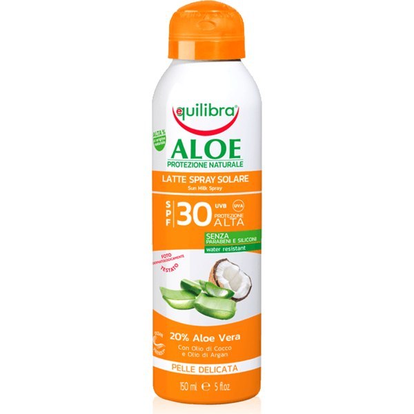 Aloesowe mleczko do opalania w sprayu SPF 30+ (data ważności: 31.01.2023), 150 ml Equilibra
