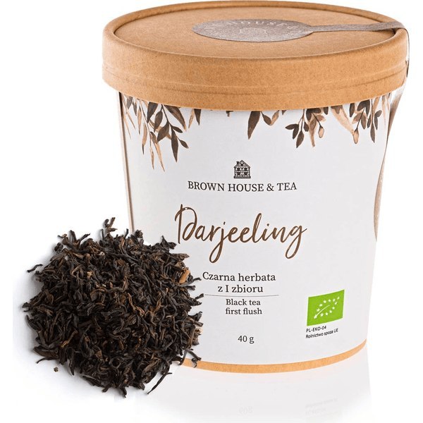Darejeeling - indyjska organiczna czarna herbata z pierwszego zbioru, 40 g Brown House & Tea