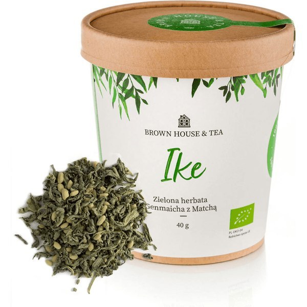 Ike - organiczna zielona herbata z prażonym ryżem i matchą, 40 g Brown House & Tea