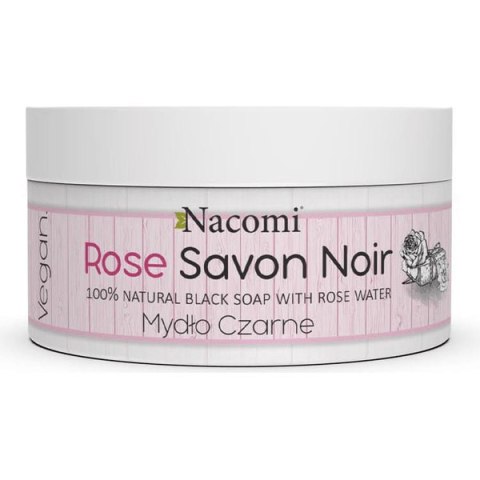 Rose Savon Noir - Różane czarne mydło z wodą różaną, 125 g Nacomi