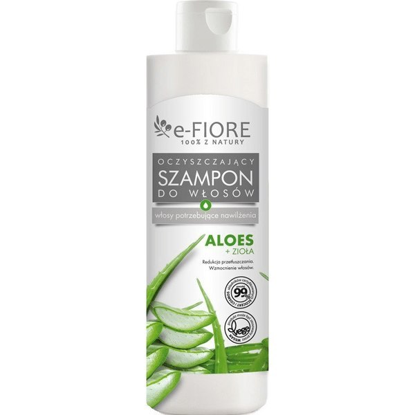 Oczyszczający szampon do włosów na bazie aloesu i ziół, 250 ml E-FIORE