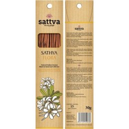 Naturalne indyjskie kadzidła - Sathya flora, 15 x 2 g Sattva Ayurveda