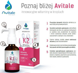 Witaminy w kroplach Aliness Avitale VitaMK7 I K2 | 30 ml