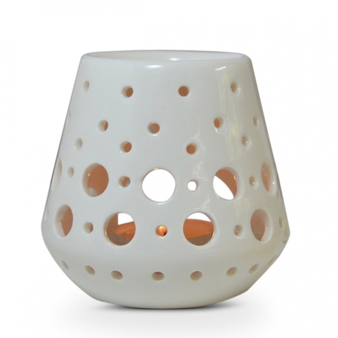 Ceramiczny kominek na wosk - biały - Loob