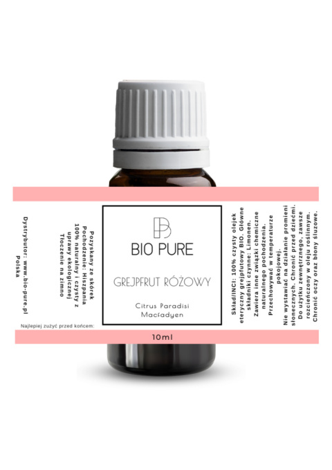 Olejek eteryczny Grejpfrut Różowy BIO PURE 10 ml