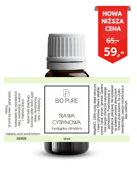 Olejek eteryczny Trawa cytrynowa BIO PURE 10 ml