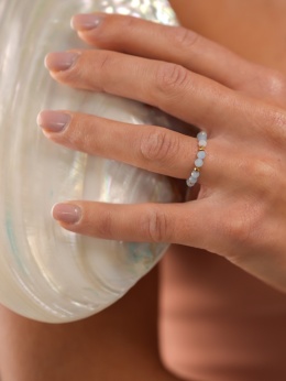 pierścionek kyma akwamaryn hematyt