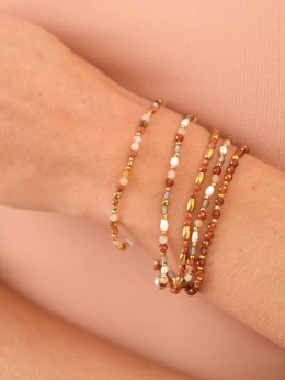 Bransoletka - Piasek pustyni, Kamień słoneczny, Tygrysie oko, Cytryn, Hematyt - byNADI