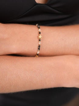 Bransoletka Świąteczna z dedykacją - Złota Gwiazda | byNADI