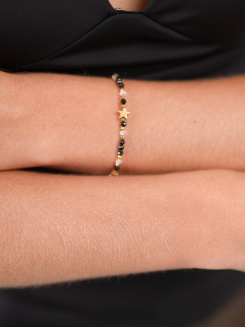 Bransoletka Świąteczna z dedykacją - Złota Gwiazda | byNADI