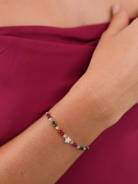 bransoletka z naturalnych kamieni i gwiazdką z masy perłowej byNADI