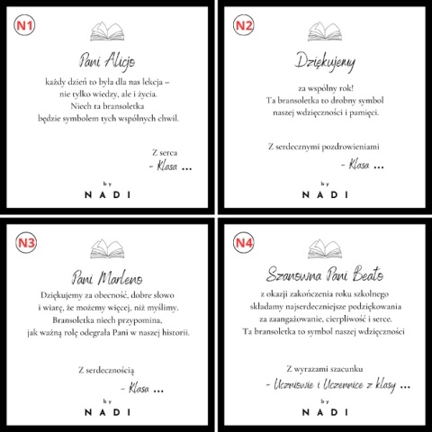 Bransoletka z dedykacją Serce - turmalin, kwarc dymny | byNADI