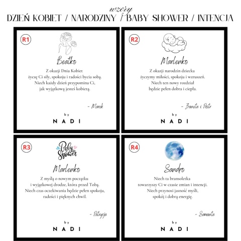 Bransoletka z dedykacją Serce - rodonit | byNADI