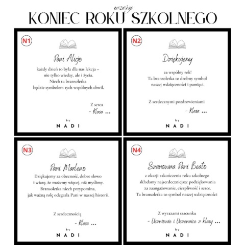 Bransoletka z dedykacją Serce - turmalin, kwarc dymny | byNADI