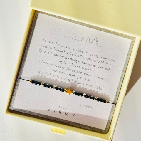 Bransoletka Świąteczna z dedykacją - Złota Gwiazda - NADI