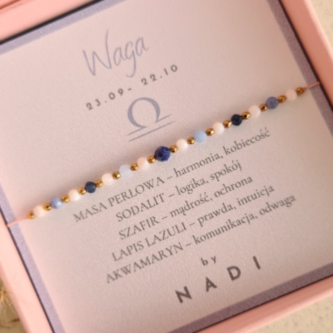 Bransoletka znak zodiaku WAGA No2 - NADI