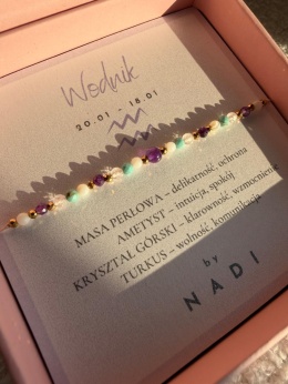 kamienie naturalne dla wodnika turkus, ametyst