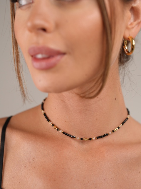 Kolczyki okrągłe z kryształkami na boku Aluna