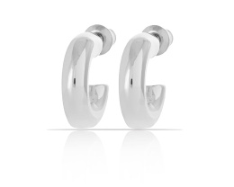 Kolczyki pękate półkola srebrne ZOYA