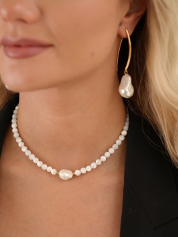 Kolczyki perły Barokowe wiszące SOLEA