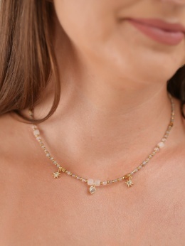 Naszyjnik Akti - labradoryt i kryształ górski | byNADI