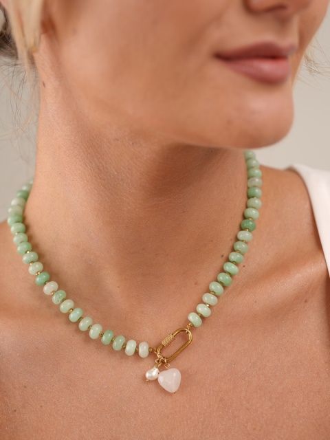 naszyjnik jadeit zielony serce