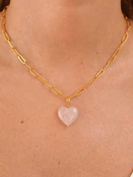 Naszyjnik z kwarcem różowym