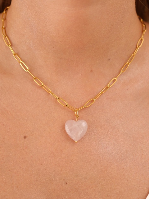 Naszyjnik z kwarcem różowym