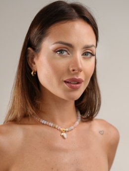 naszyjnik z kamieni naturalnych z serduszkiem