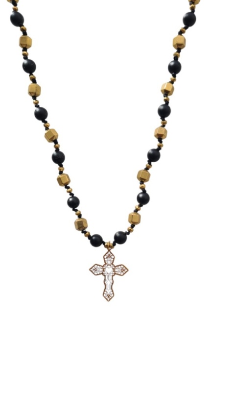 Naszyjnik Noiré - agat matowy i hematyt | byNADI