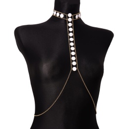 Naszyjnik na ciało z agatami na szyję - Body Chain