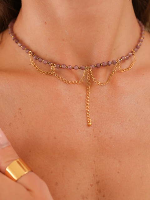 Naszyjnik Elara - lepidolit | byNADI