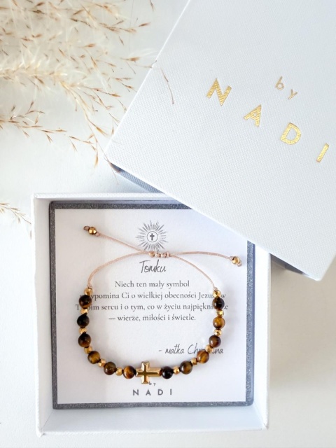 Bransoletka na komunię bierzmowanie z dedykacją