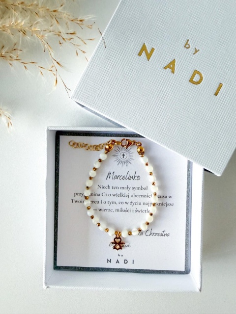 Bransoletka Komunijna dla dziewczynki z dedykacją - Thea | by NADI