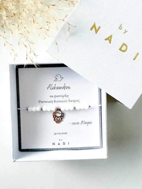Bransoletka Komunijna dla dziewczynki z dedykacją - Aniołek | by NADI