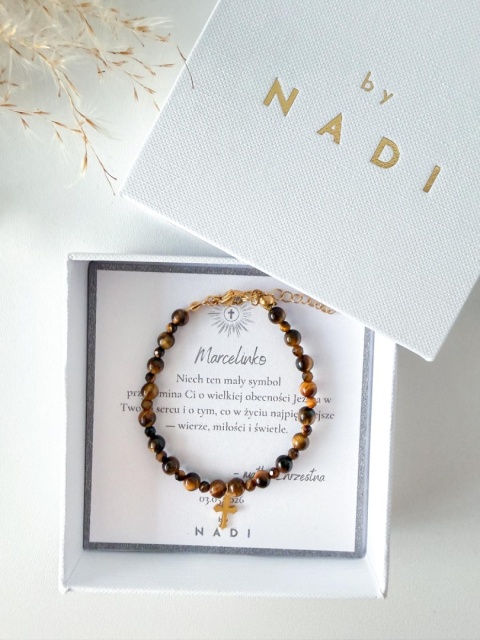 Bransoletka Komunijna dla chłopca z dedykacją - Theo | by NADI
