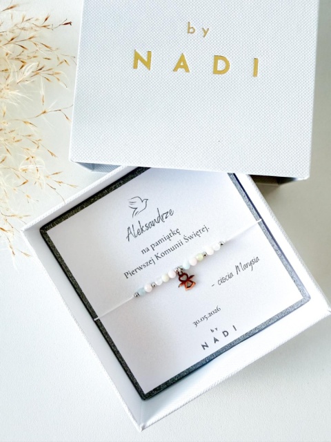 Bransoletka Komunijna dla dziewczynki z dedykacją - Angel | by NADI