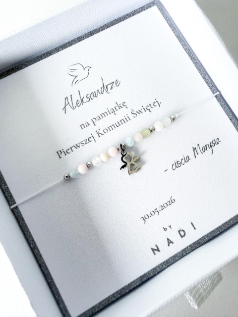 Bransoletka Komunijna dla dziewczynki z dedykacją - Angel | by NADI
