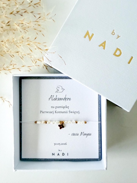 Bransoletka perły na komunię bierzmowanie dla dziewczynki