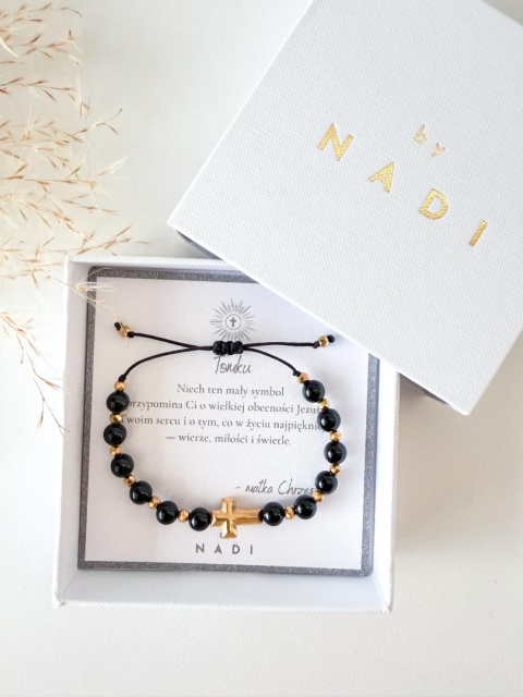 Bransoletka komunijna dla chłopca i dziewczynki z dedykacją - Sancti | by NADI