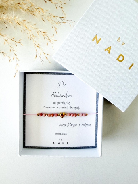 Bransoletka komunijna dla dziewczynki z dedykacją – Kids Love | by NADI